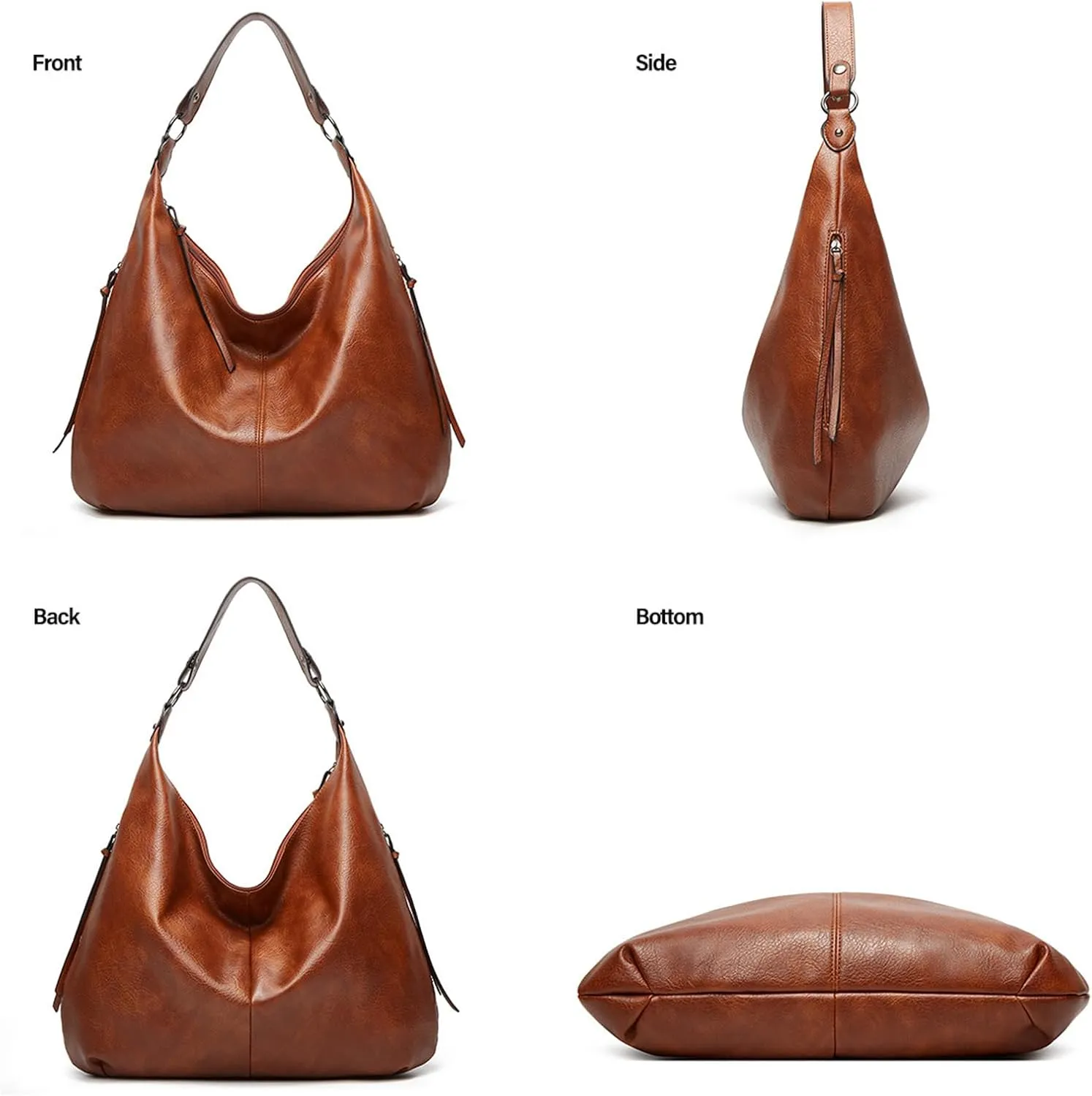 Slouchy Hobo for Women Soft Faux Leather Top Handle Shoulder Bags Large Tote Bag Ladies Purses and Handbags