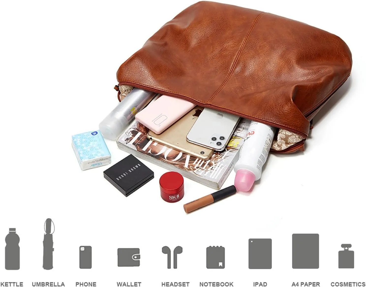 Slouchy Hobo for Women Soft Faux Leather Top Handle Shoulder Bags Large Tote Bag Ladies Purses and Handbags