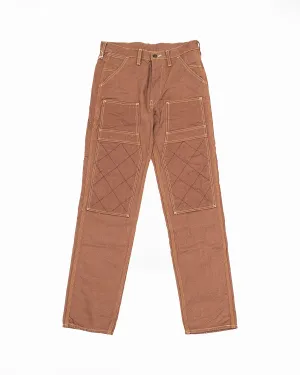 SM410DBN-DUCK - 15oz Sulfur Brown Double Knee Duck Canvas Pants - Straight Fit