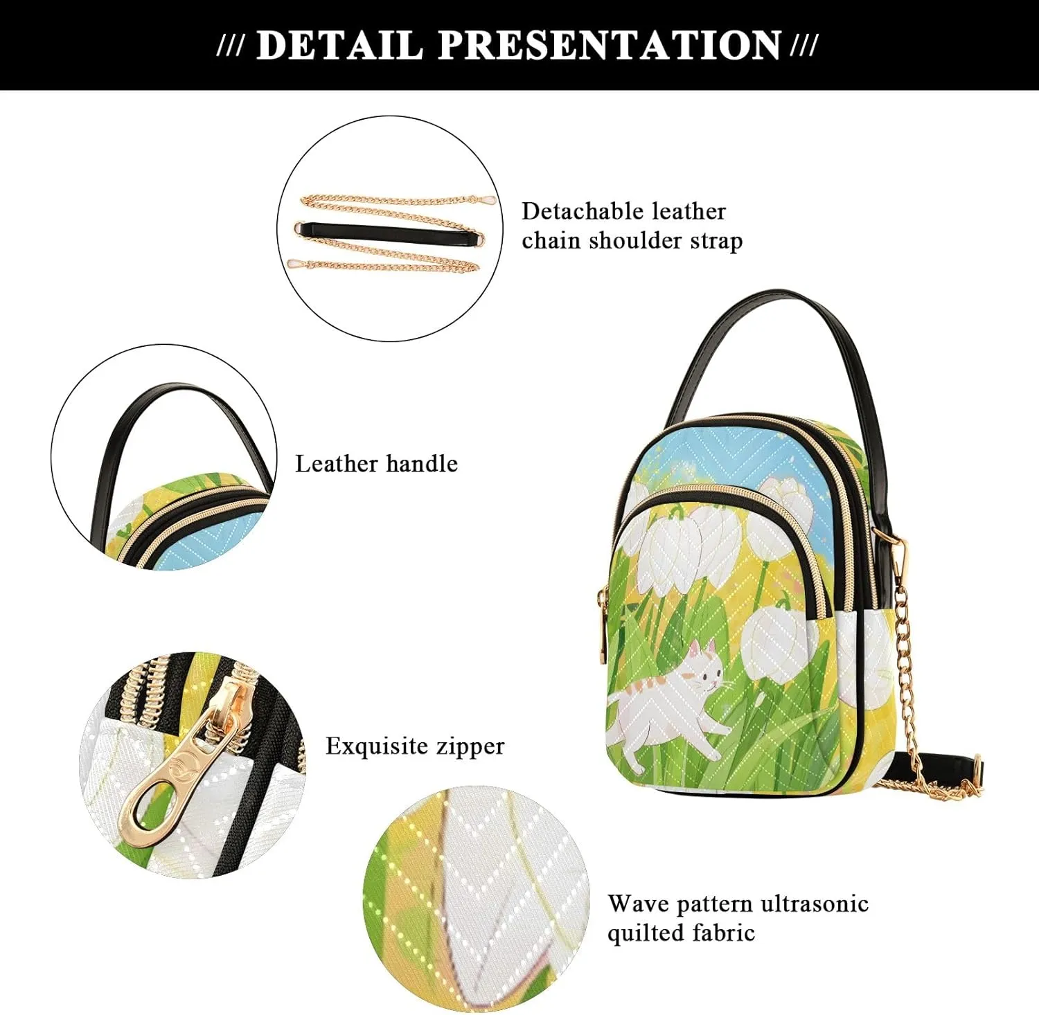 Small Handbag Crossbody Bag for Women Quilted Bags Shoulder Purse Phone Wallet Chain Bag