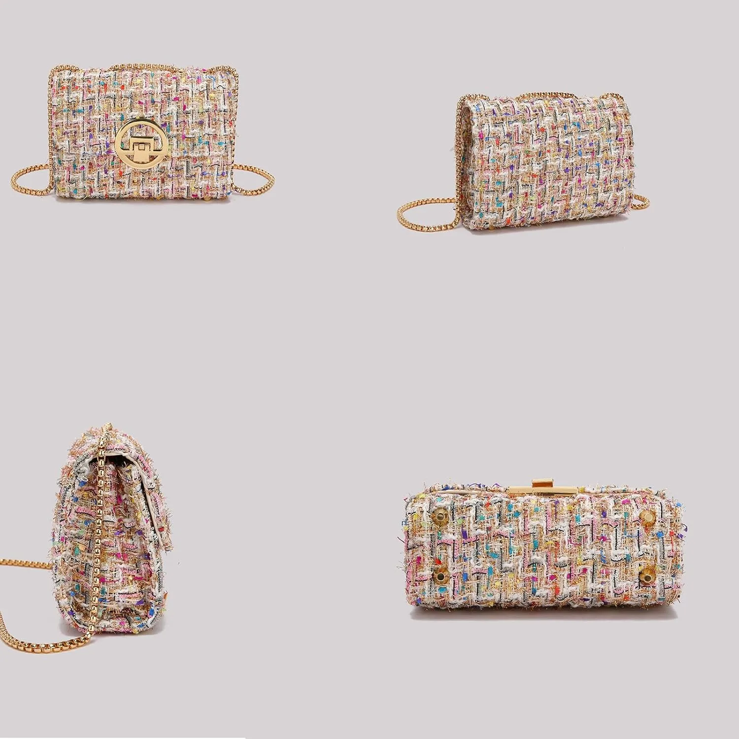 Small Shoulder Bag for Women Trendy Ladies Crossbody Bag with Chain Designer Purses Handbag Clutch Evening Bags