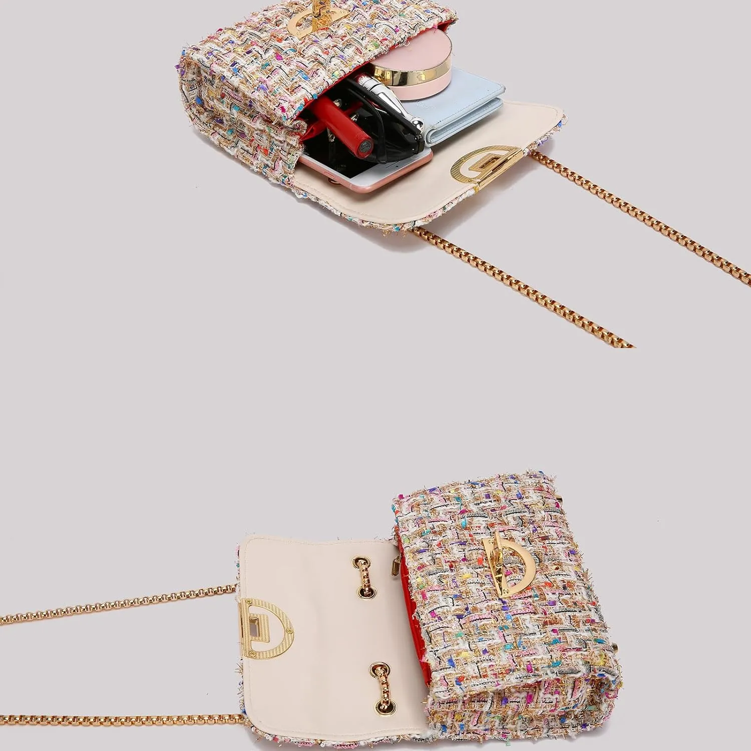 Small Shoulder Bag for Women Trendy Ladies Crossbody Bag with Chain Designer Purses Handbag Clutch Evening Bags