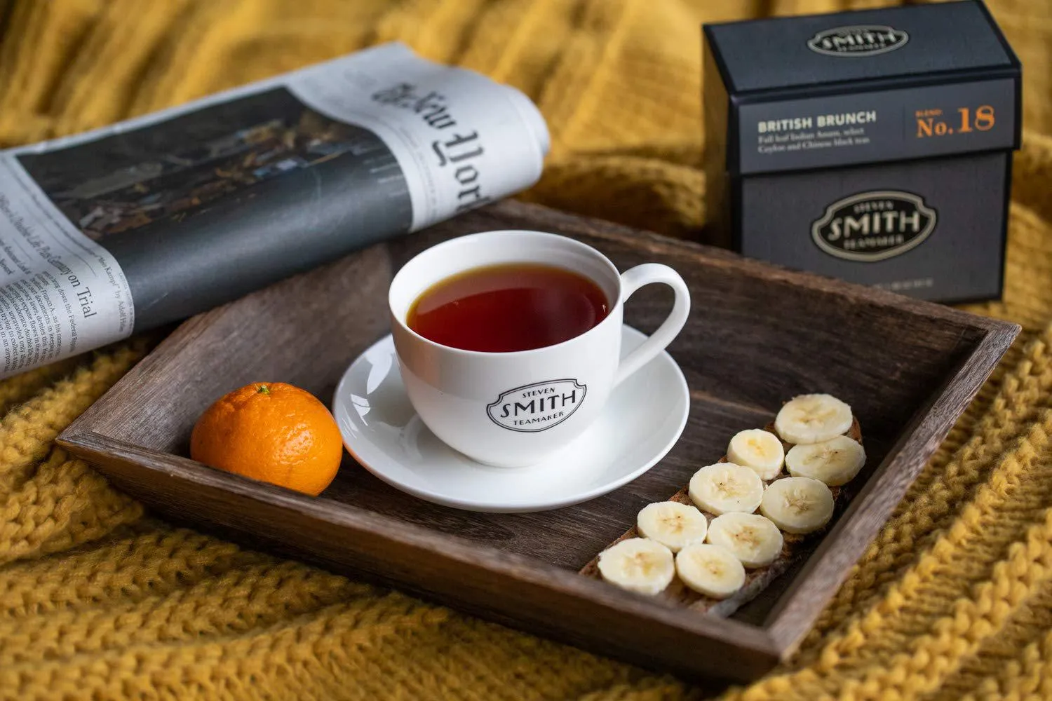 Smith Teamaker | British Brunch No. 18 - Assam, Ceylon and China Black Tea | Sugar-Free, Non-GMO, Plant Based Caffeinated Full Leaf English Breakfast Black Tea (15 Sachets, 1.48oz each)