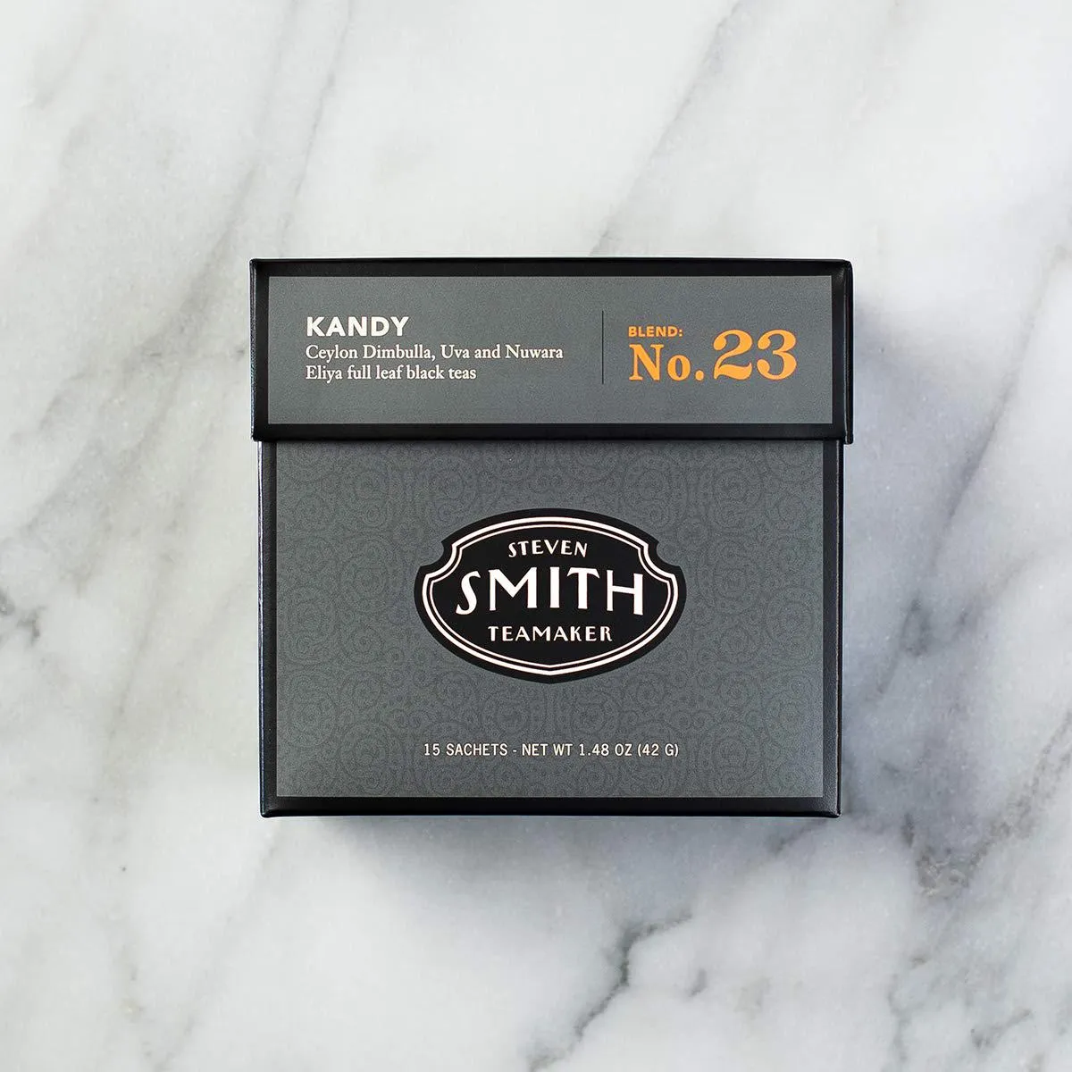 Smith Teamaker | Kandy No. 23 - Ceylon Dimbulla, Uva, and Nuwara Eliya | Caffeinated Full Leaf Black Tea Blend (15 Sachets, 1.48oz each)