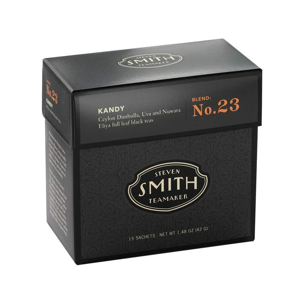 Smith Teamaker | Kandy No. 23 - Ceylon Dimbulla, Uva, and Nuwara Eliya | Caffeinated Full Leaf Black Tea Blend (15 Sachets, 1.48oz each)