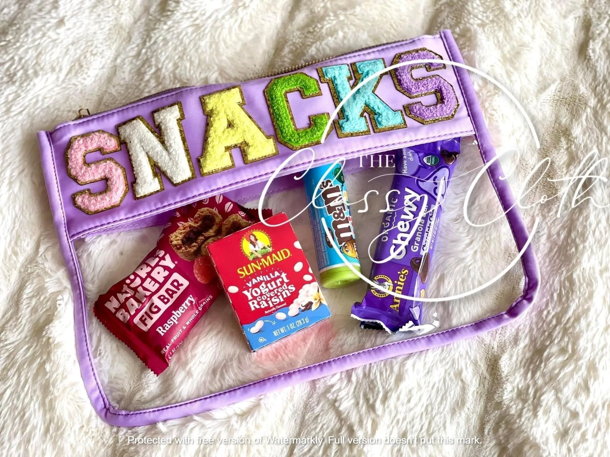 SNACKS Chenille Letter Pouch