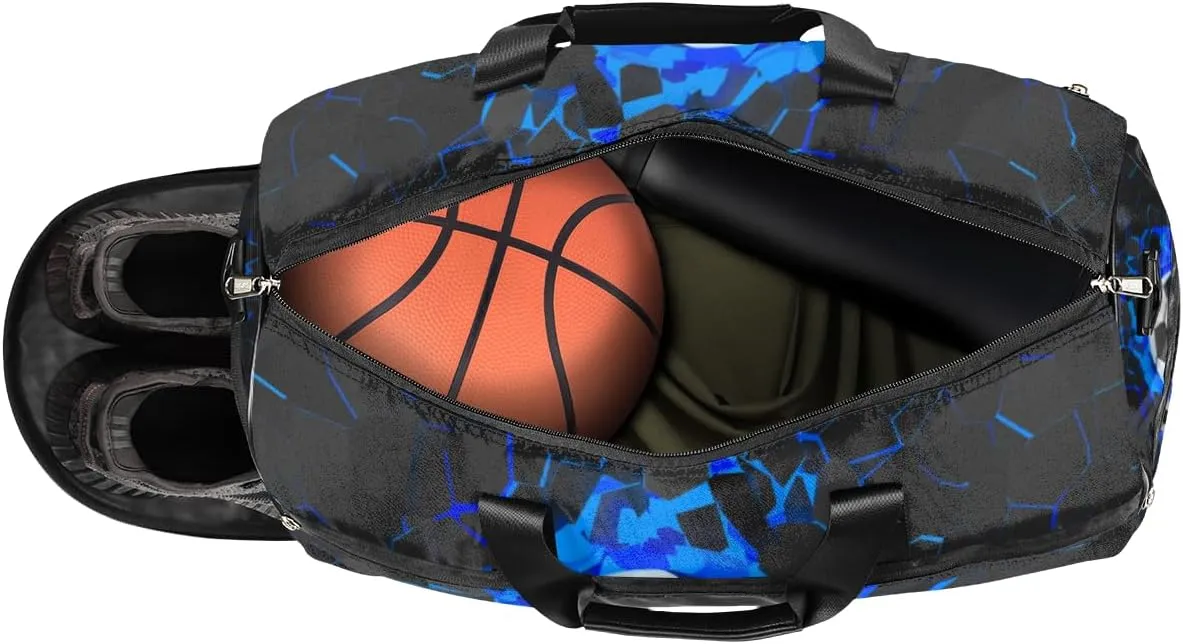 Soccer Football Personalized Monogrammed Gym Duffel Bag with Shoe Compartment Soccer Ball Large Sport Gym Bags Overnight Travel Bags Weekender Bag with Custom Name & Text