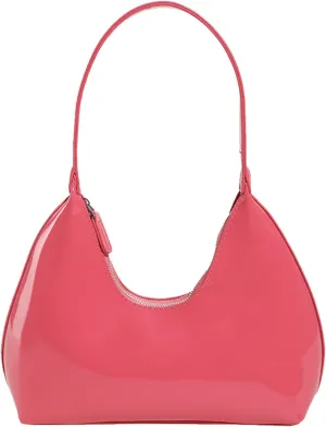 Solid Color Underarm Purses Vintage Top Hand Bag for Women Patent Leather Unique Purse Lightweight Shoulder Bags