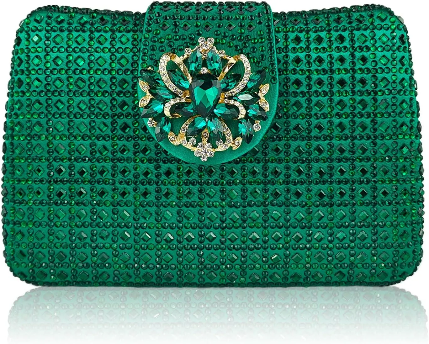 Sparkly Rhinestone Unique Evening Bag Women Floral Clutch Handbag Shoulder Bags