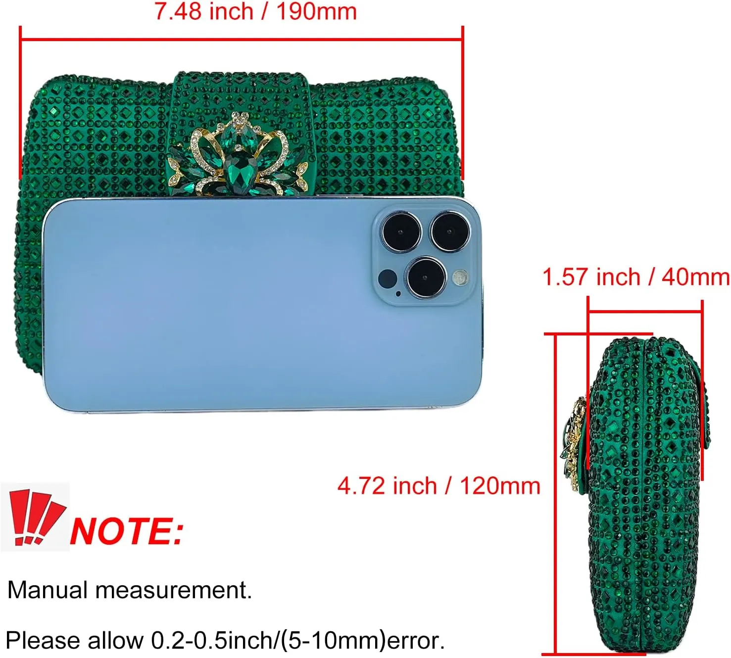 Sparkly Rhinestone Unique Evening Bag Women Floral Clutch Handbag Shoulder Bags