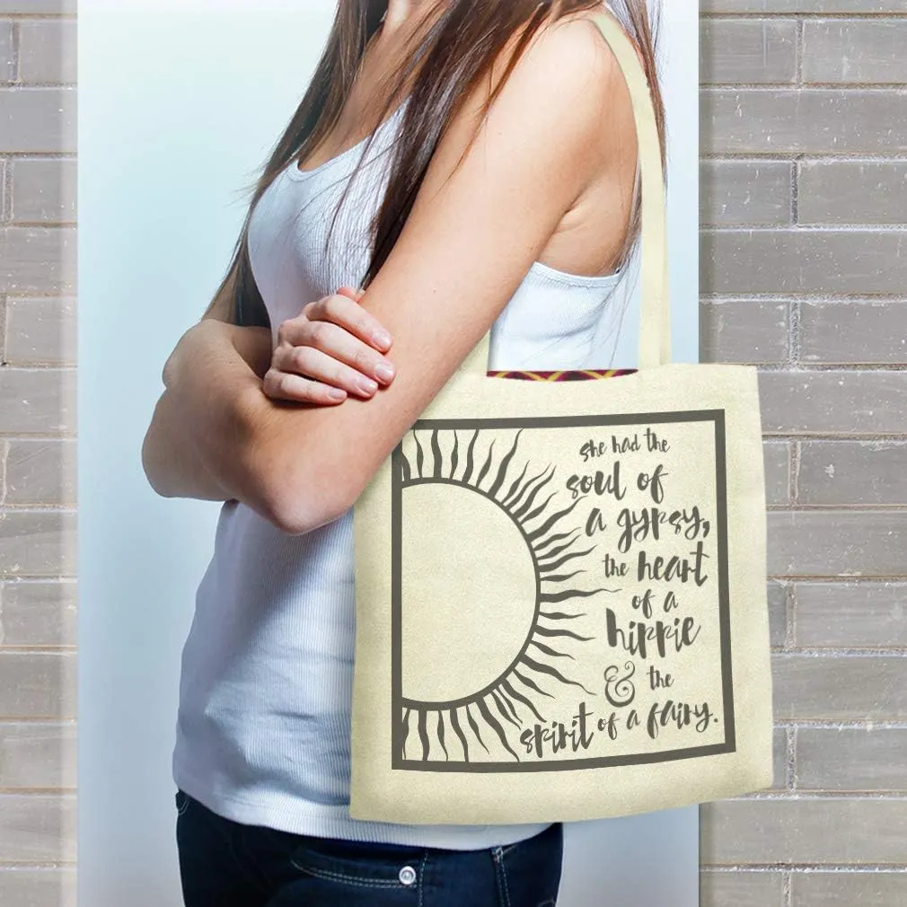 Speedy Pros Canvas Tote Bag for Women Gypsy Hippie Fairy Soul Girly Beach Bags for Women