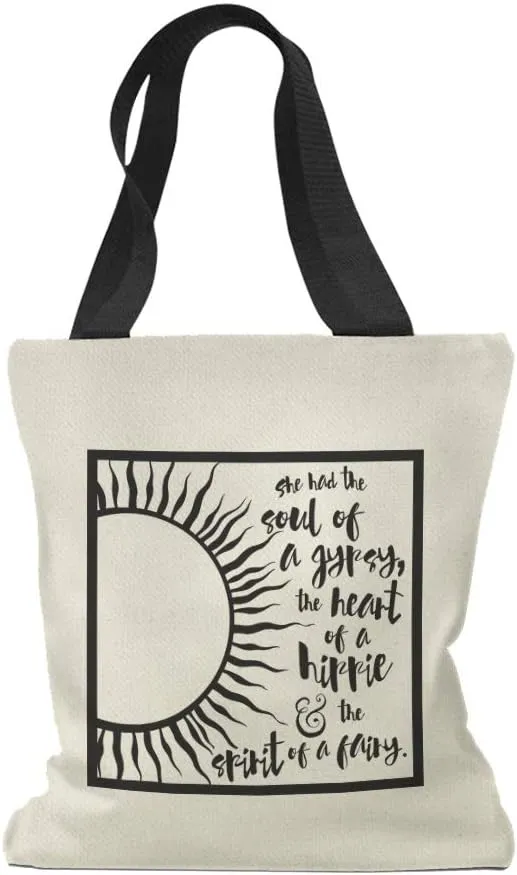 Speedy Pros Canvas Tote Bag for Women Gypsy Hippie Fairy Soul Girly Beach Bags for Women