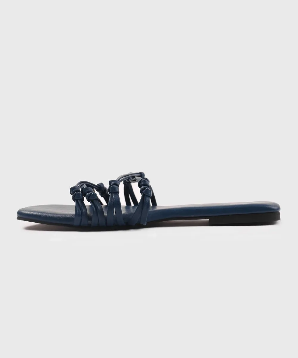 Square Toe Flats with Knot Detail