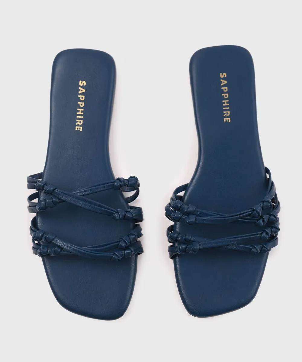 Square Toe Flats with Knot Detail