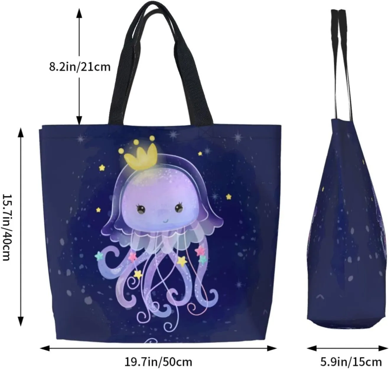 Star horse Reusable Grocery bags Big Capacity Shopping Bag Canvas Shoulder Tote Handbag for Women Girls