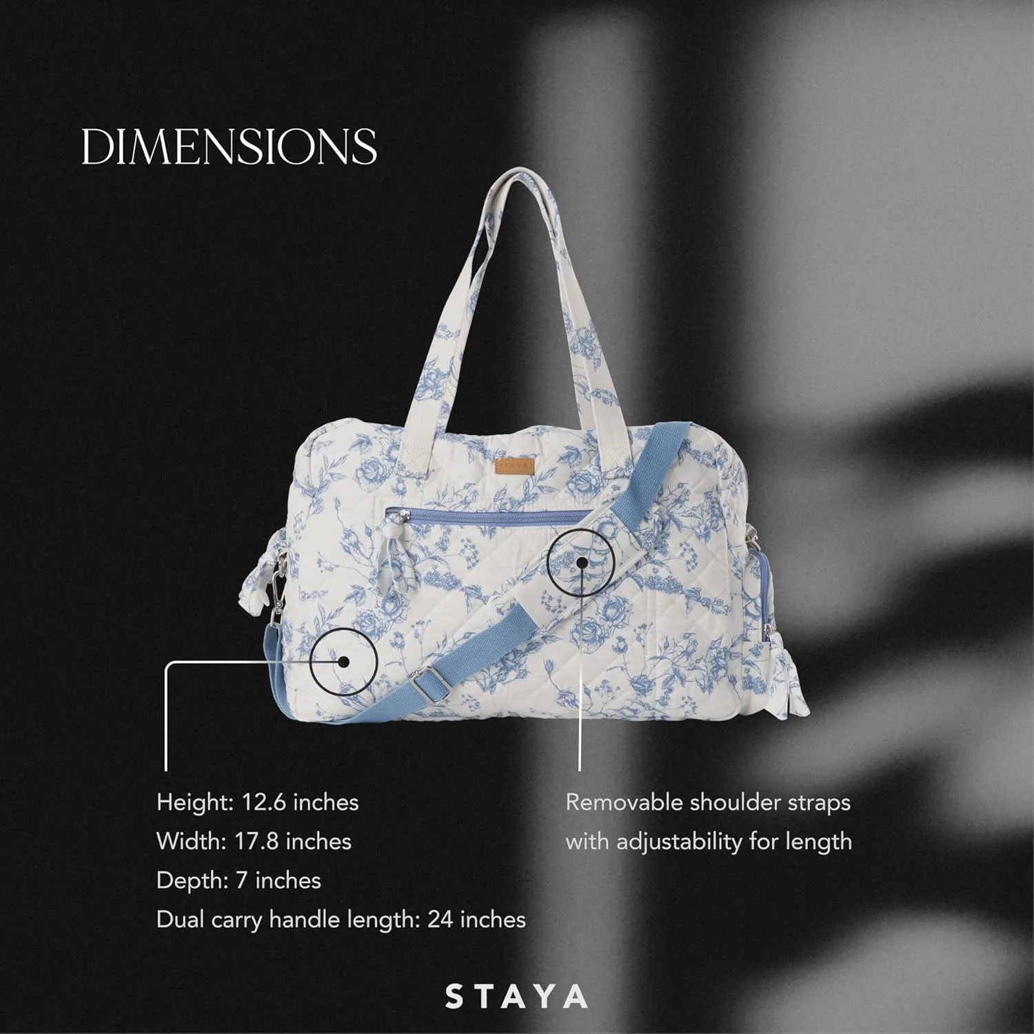 Staya Quilted Duffle Bag - Perfect Travel Companion, Quilted Weekender Bag for Women, (Coastal Grandma)