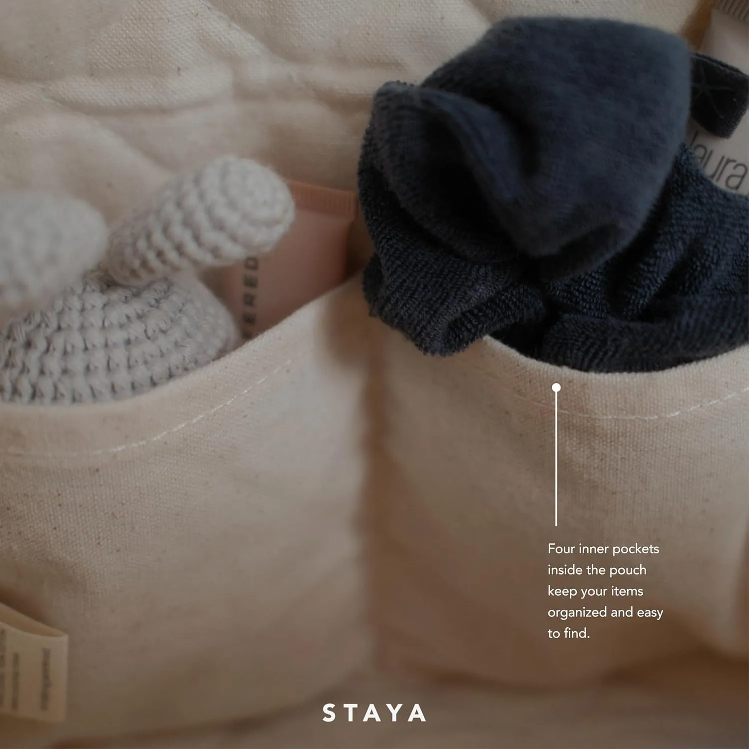 Staya Quilted Toiletry Pouch - Compact, Versatile, and Stylish Bag for All Your Essentials (Indigo Petals)