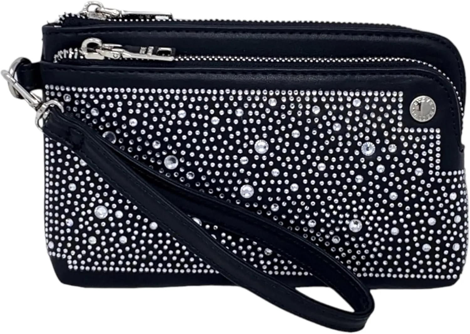 Steve Madden Women's Btrell Wristlet (Black/Silver Stone, One Size)