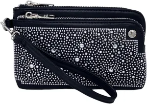 Steve Madden Women's Btrell Wristlet (Black/Silver Stone, One Size)