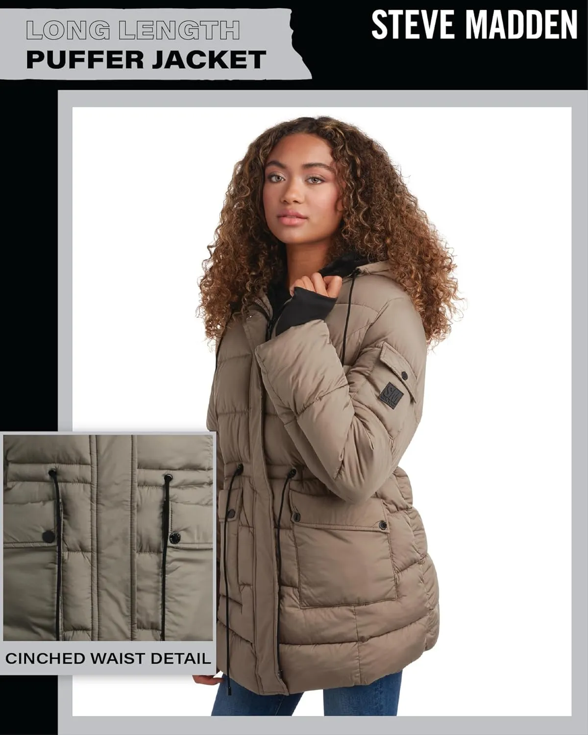 Steve Madden Women's Faux Fur Lined Winter Coat - Heavyweight Insulated Quilted Puffer Parka Jacket for Women (Sizes: S-XL)