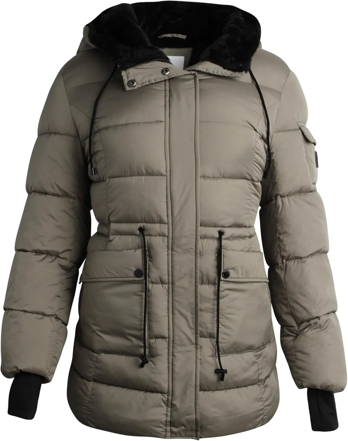 Steve Madden Women's Faux Fur Lined Winter Coat - Heavyweight Insulated Quilted Puffer Parka Jacket for Women (Sizes: S-XL)