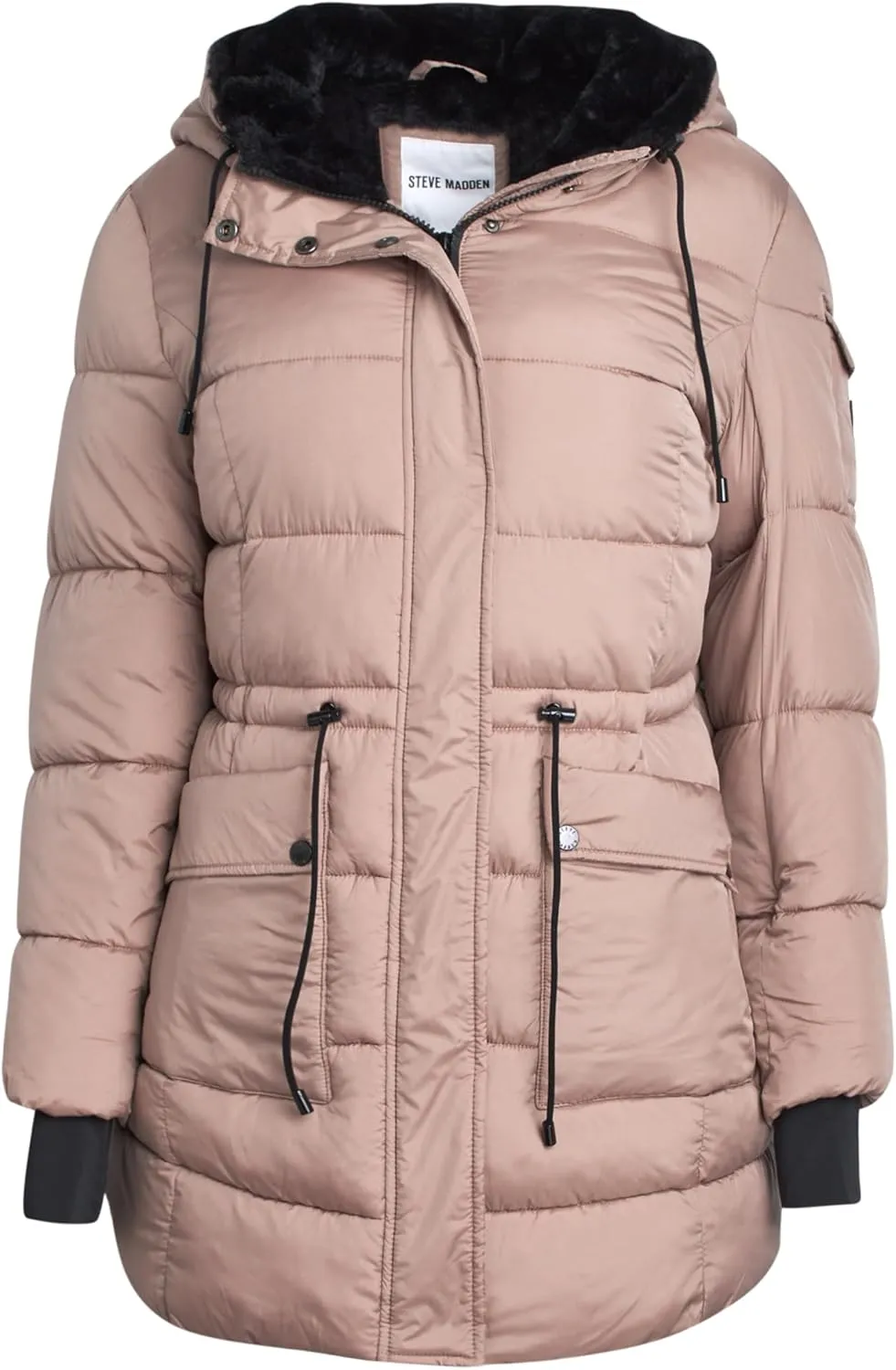 Steve Madden Women's Faux Fur Lined Winter Coat - Heavyweight Insulated Quilted Puffer Parka Jacket for Women (Sizes: S-XL)