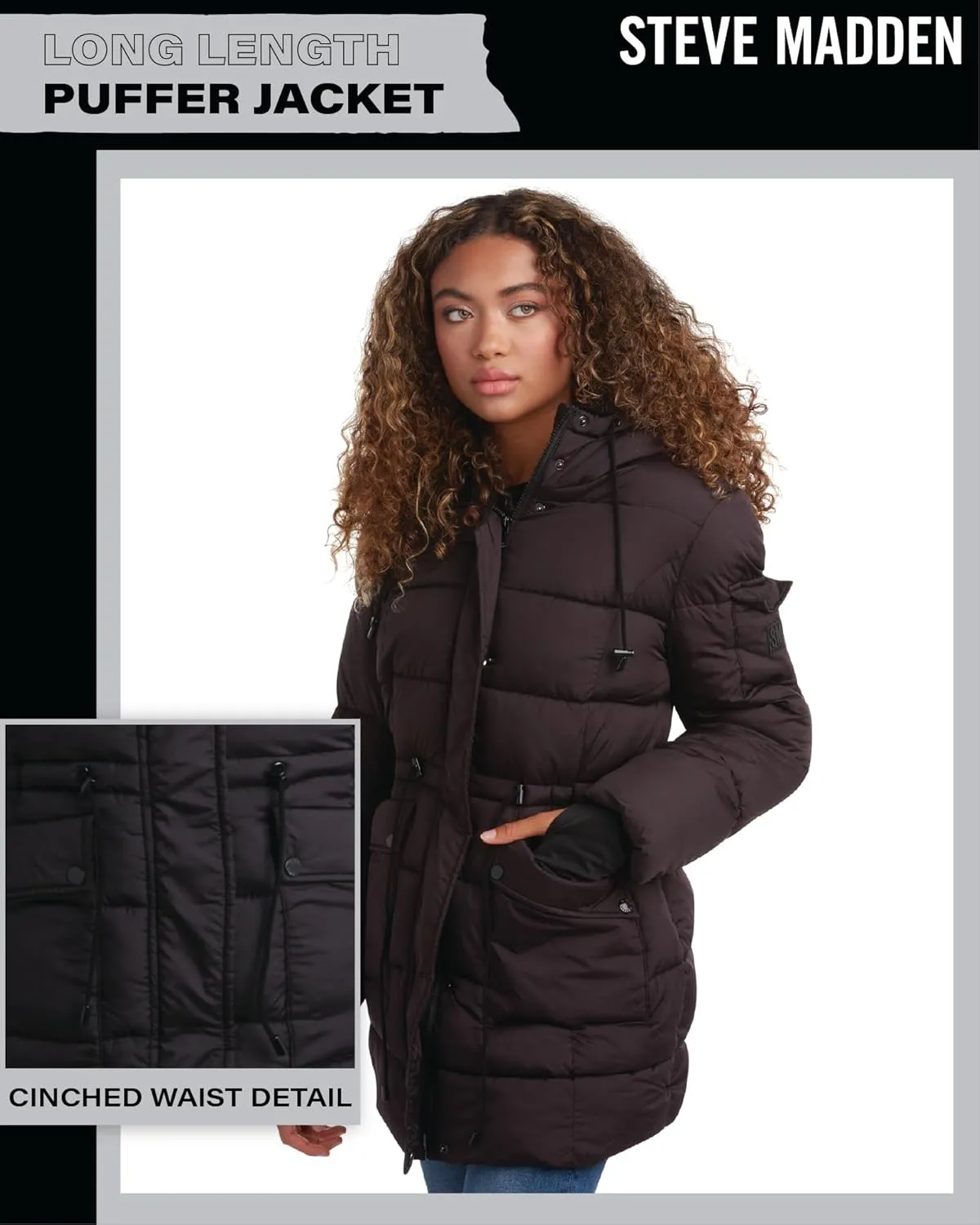 Steve Madden Women's Faux Fur Lined Winter Coat - Heavyweight Insulated Quilted Puffer Parka Jacket for Women (Sizes: S-XL)
