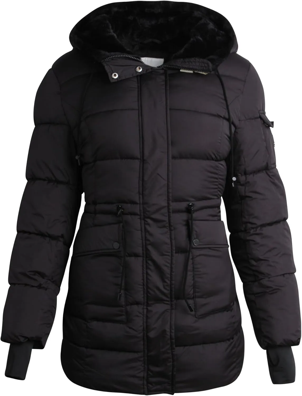 Steve Madden Women's Faux Fur Lined Winter Coat - Heavyweight Insulated Quilted Puffer Parka Jacket for Women (Sizes: S-XL)