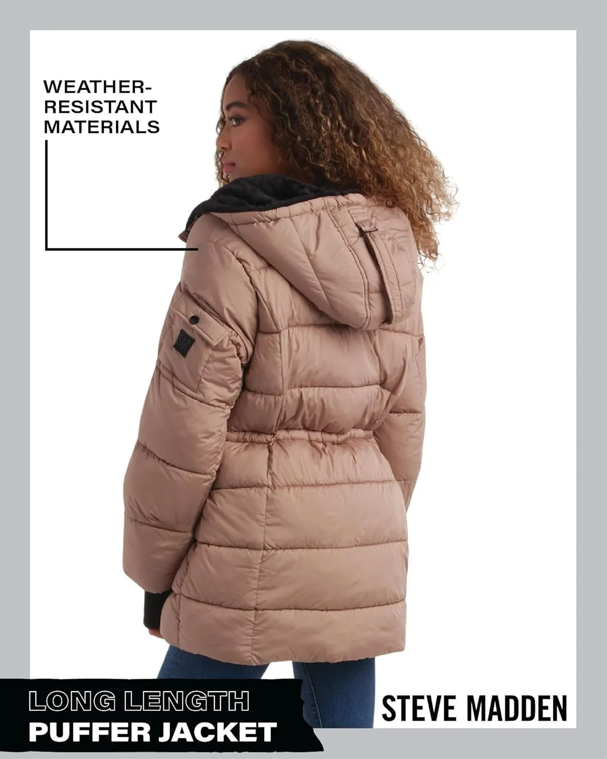 Steve Madden Women's Faux Fur Lined Winter Coat - Heavyweight Insulated Quilted Puffer Parka Jacket for Women (Sizes: S-XL)