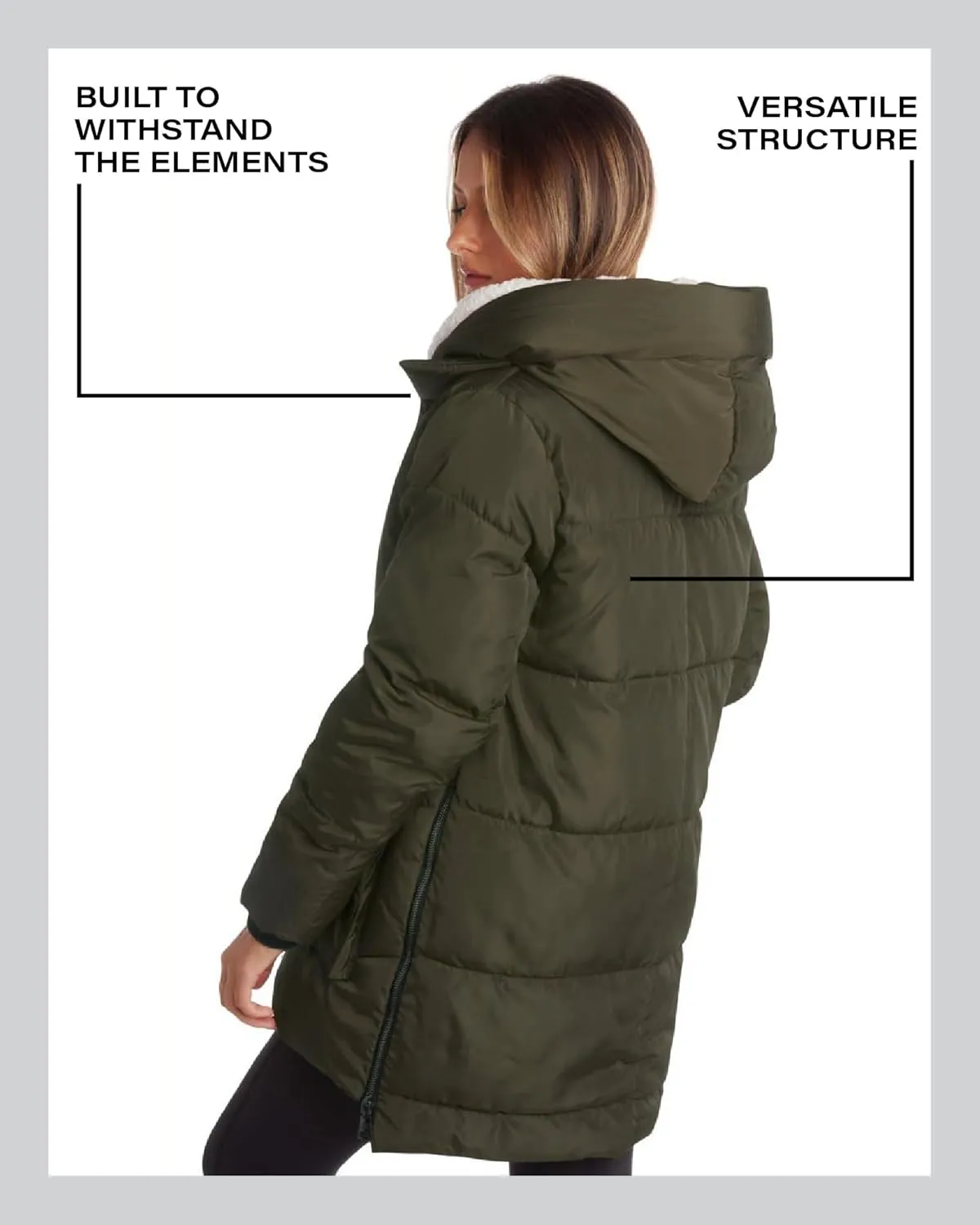 Steve Madden Women's Long Parka - Insulated Quilted Puffer Winter Coat for Women with Faux Sherpa Hood (Sizes: S-XL)
