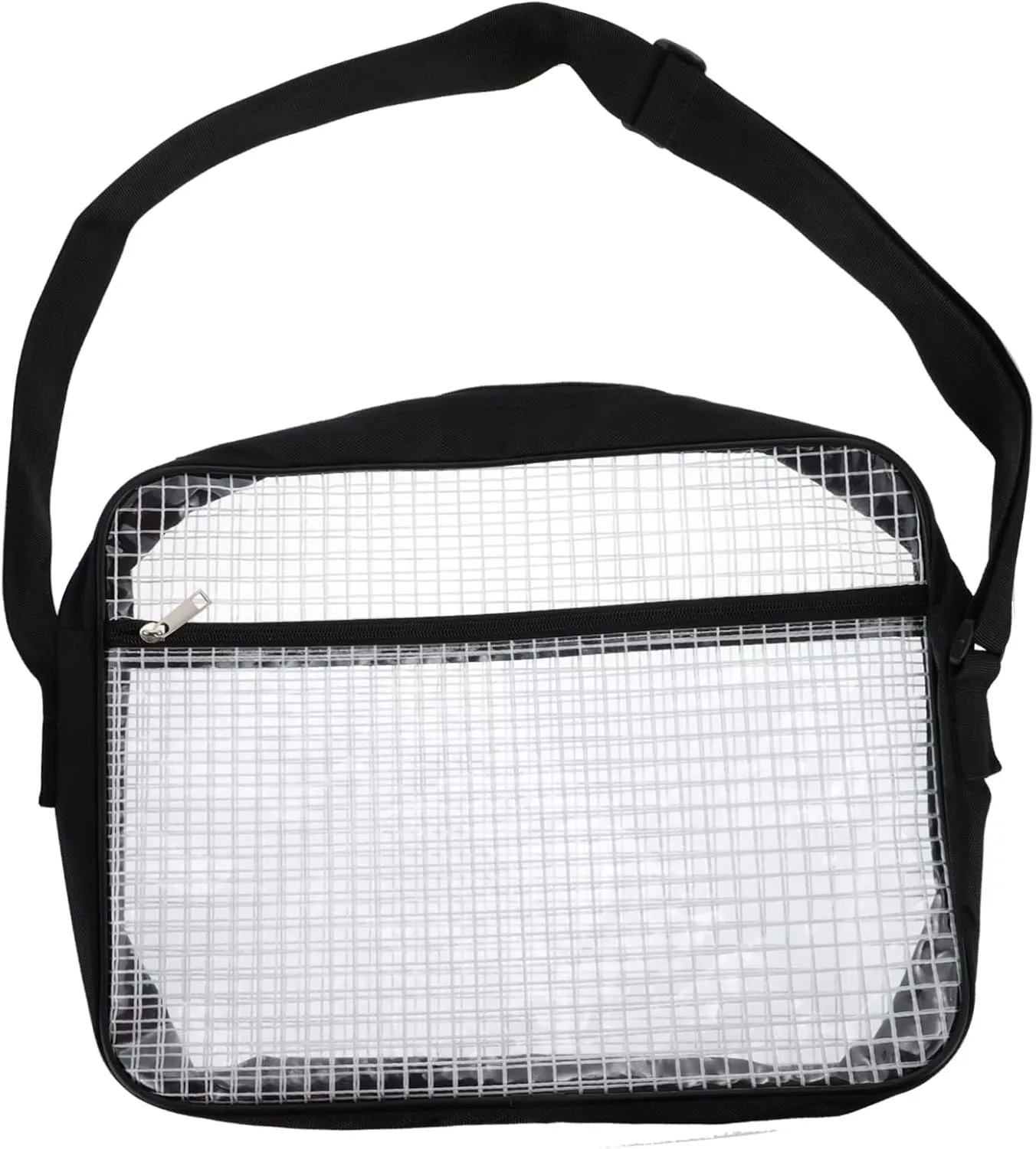 STOBOK Anti-static Pvc Tool Bag Black Shoulder Bag for Electronics Large Capacity Storage Grid Pockets