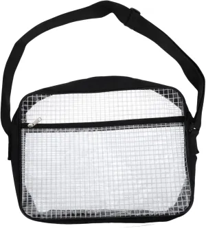 STOBOK Anti-static Pvc Tool Bag Black Shoulder Bag for Electronics Large Capacity Storage Grid Pockets