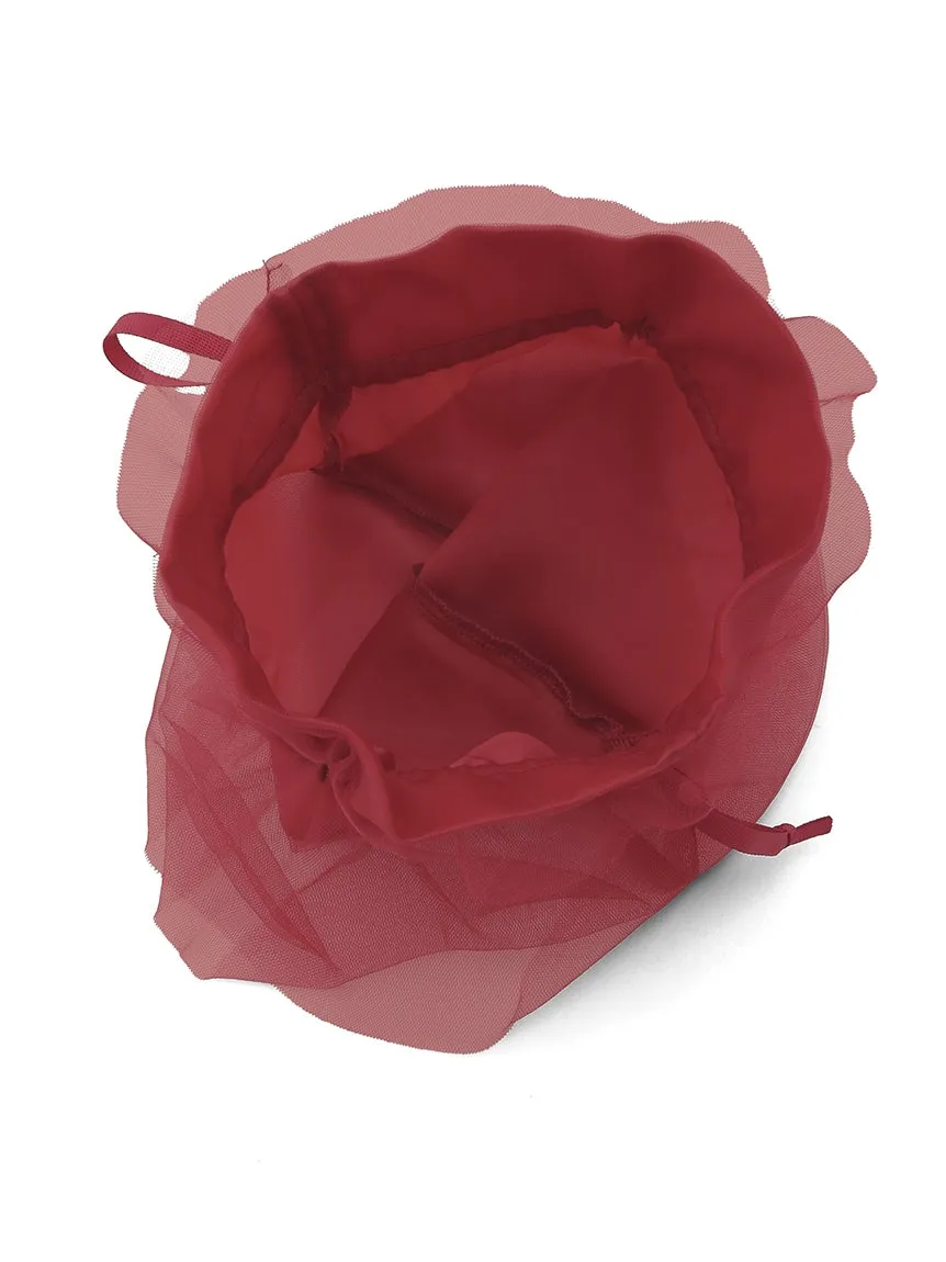 Strawberry Tulle Drawstring Pouch