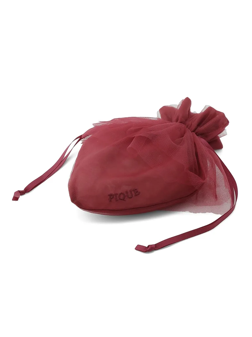 Strawberry Tulle Drawstring Pouch
