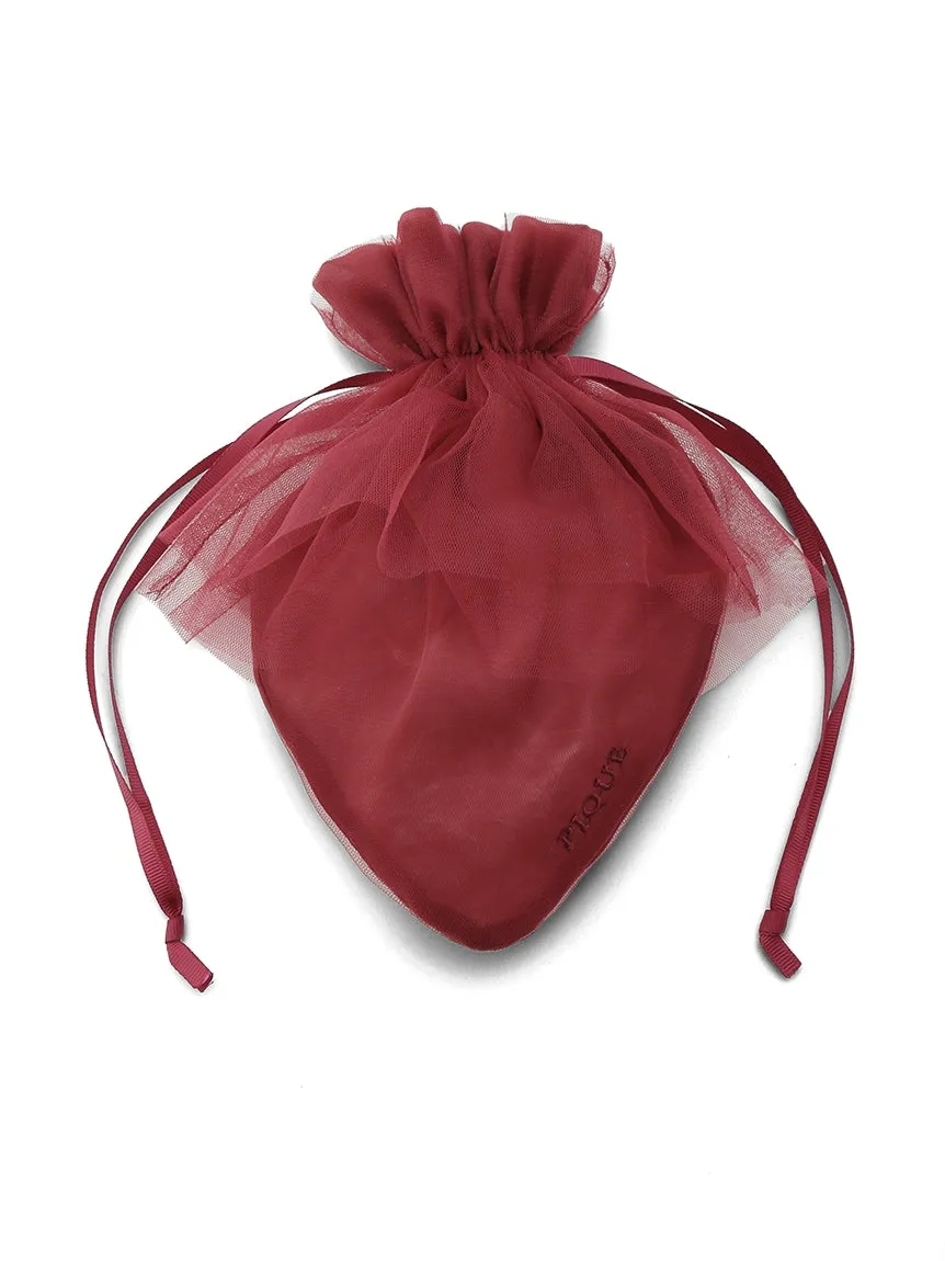 Strawberry Tulle Drawstring Pouch