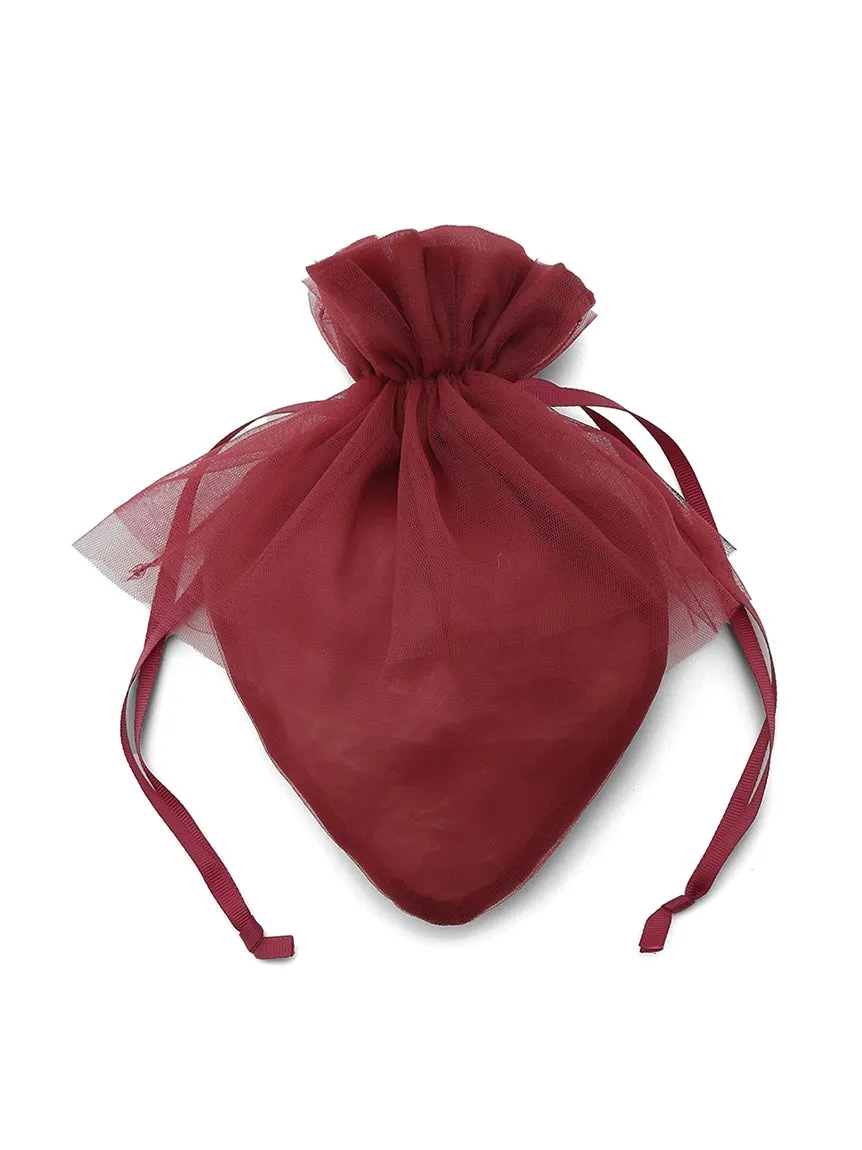 Strawberry Tulle Drawstring Pouch