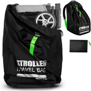 Stroller Bag for Airplane | Adjustable Padded Straps & Double Bottom Fabric, Large Gate Check Stroller Travel Bag for Airplane, Single & Double Stroller Travel/Cover Bag for Air Plane