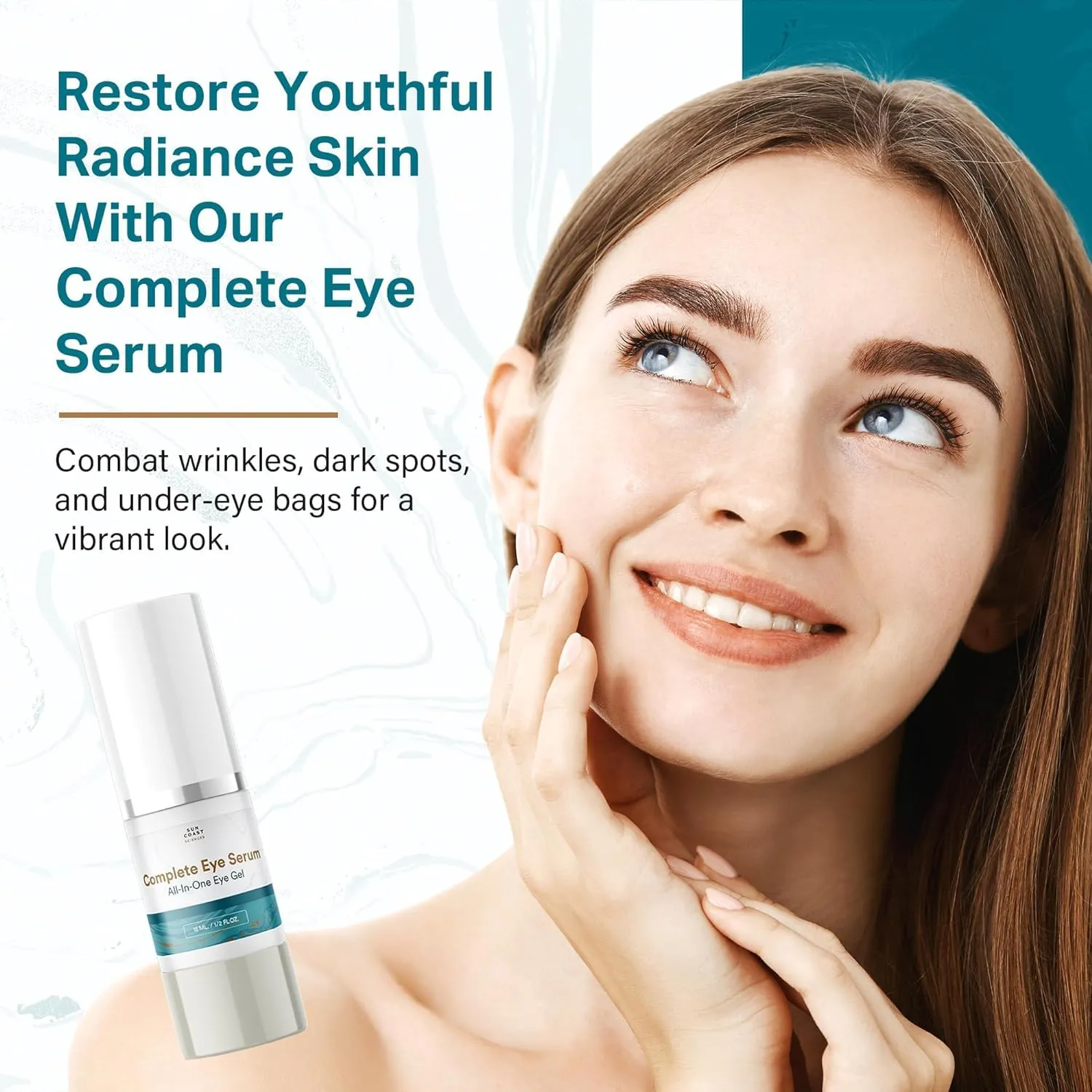 Sun Coast Sciences - Complete Eye Serum by Dr. Mark Rosenberg for Wrinkle Reduction, Age Spots Fading, and Under-Eye Bags Treatment (Pack of 4)