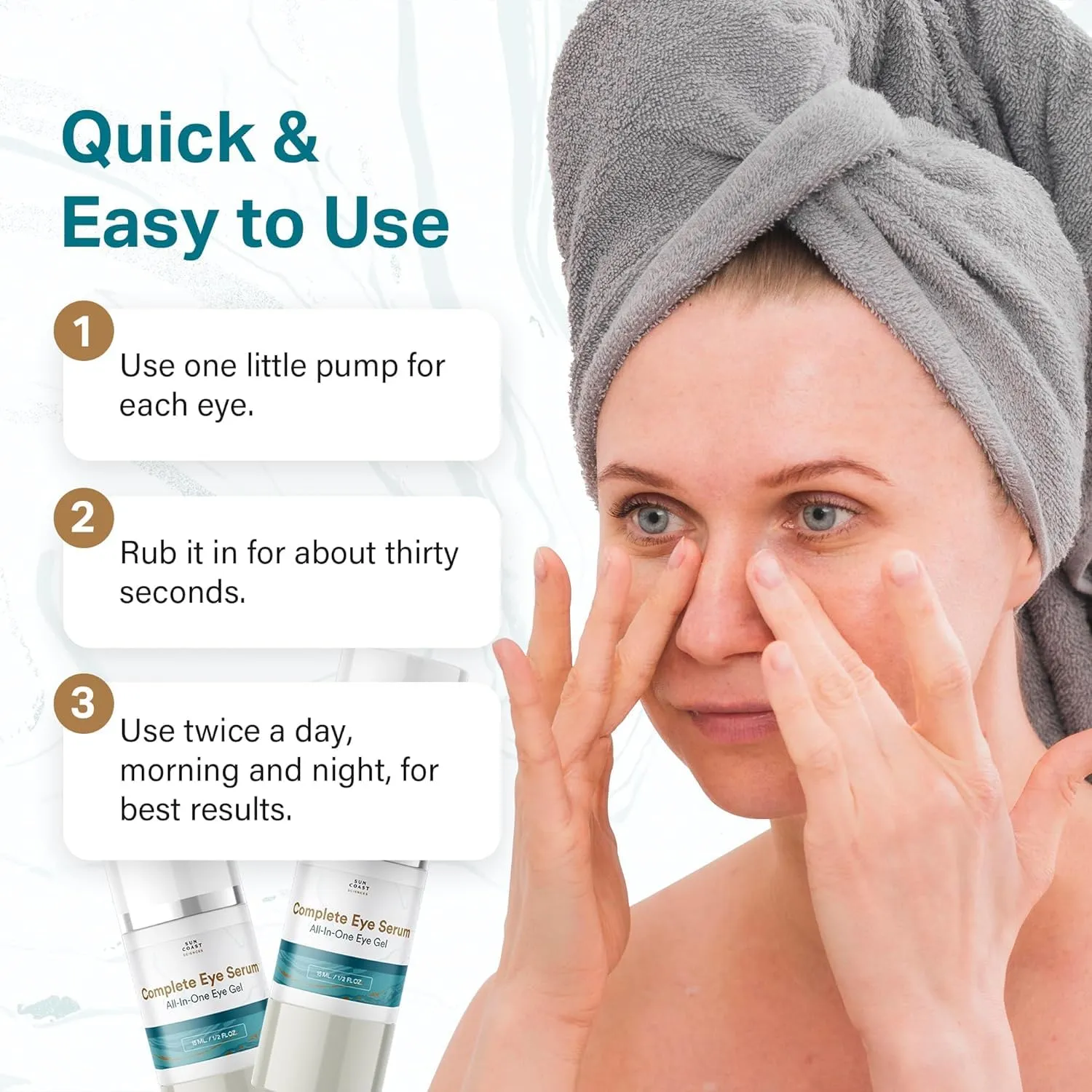 Sun Coast Sciences - Complete Eye Serum by Dr. Mark Rosenberg for Wrinkle Reduction, Age Spots Fading, and Under-Eye Bags Treatment (Pack of 4)
