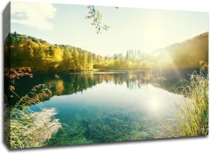 Sunshine Lake - Clear - Water Landscapes - 24x18 Gallery Wrapped Canvas Wall Art