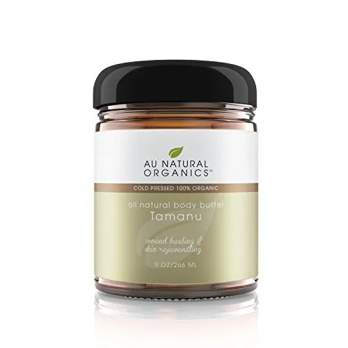 Tamanu Butter – Dry Skin, Body & Hair Moisturizer | 100% Pure Natural Cold Pressed | Reduce Brown Spots, Sun Damage, Scars, Rashes, Wrinkles | Regenerates Skin Tissue | 9 Oz 266 Ml