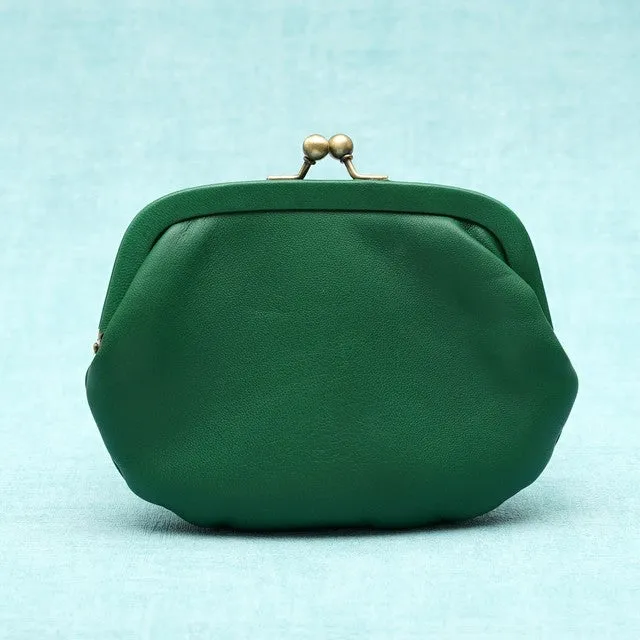 TAMAO WORLD × NATHALIE LETE Embroidery Frame Pouch Green