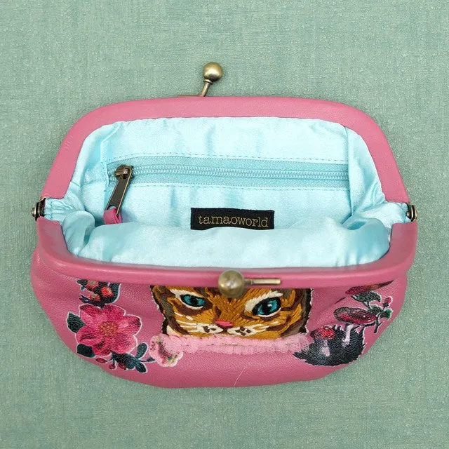 TAMAO WORLD × NATHALIE LETE Embroidery Frame Pouch Pink