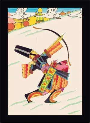 Tarban the Bowman, 1926 by Frank McIntosh - 22" x 30" Framed Canvas Art Print - Black Frame - Ready to Hang