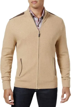 Tasso Elba Mens Textured Knit Jacket