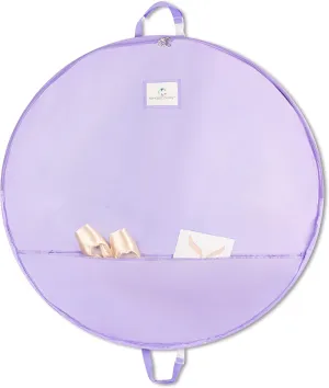Teen Girl & Adult Tutu Garment Bag - 40 inch Pancake Tutu Bag , Dance Bag, Inner Straps, 3 in Gusset, Pockets, for Costume Skirt Travel, Storage, Ballerinas, Competitive Dancers, Lavender Purple
