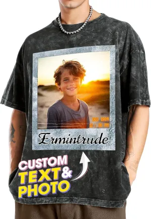 Tehg & Tuhg Custom Your Photo T Shirts Bootleg Tee Rap for Girlfriend Boyfriend, Custom Face Shirt Gifts for Him Her Birthday