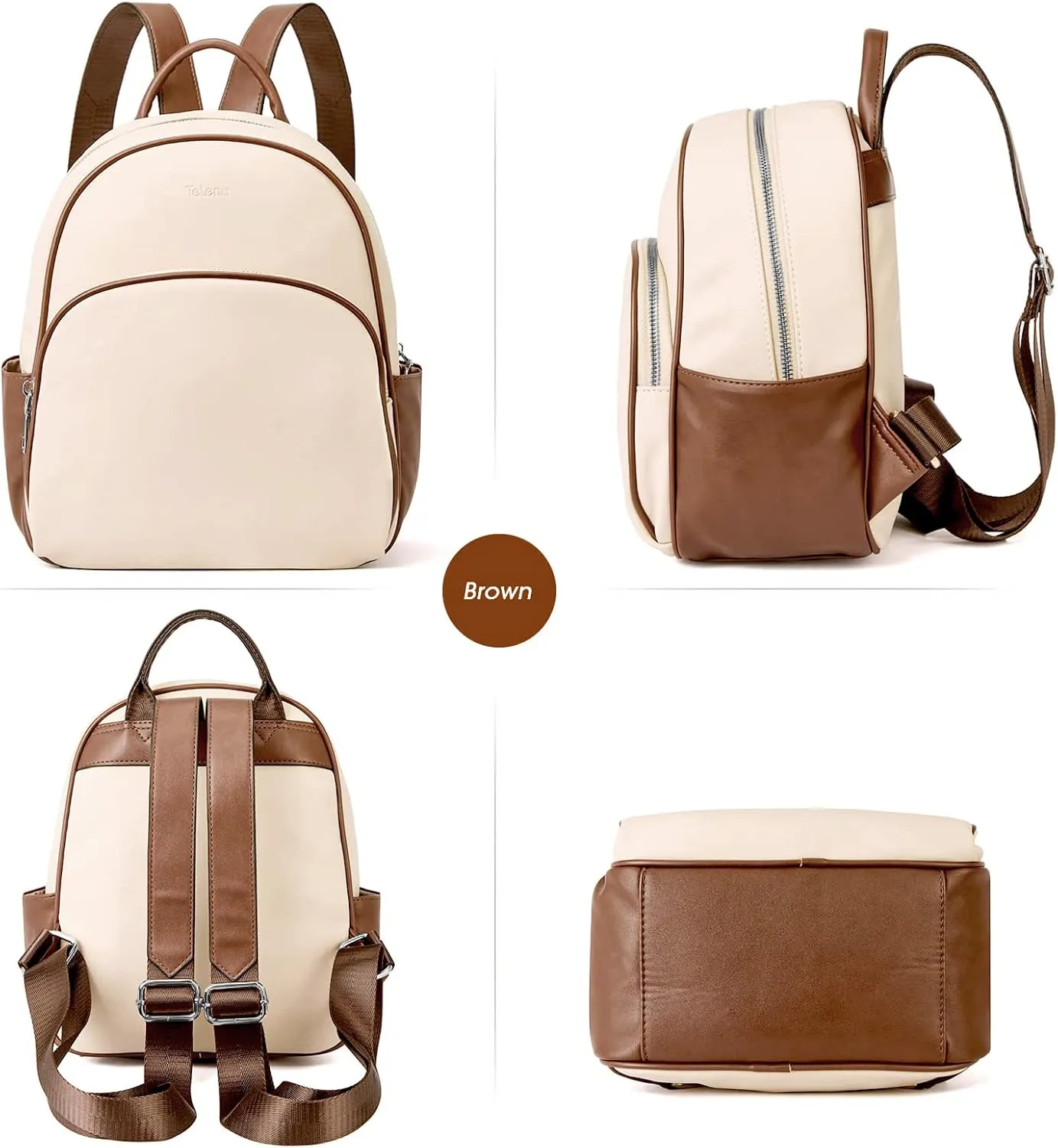 Telena Small Backpack Purse for Women Girls Cute Mini Leather Backpack Travel Shoulder Bags