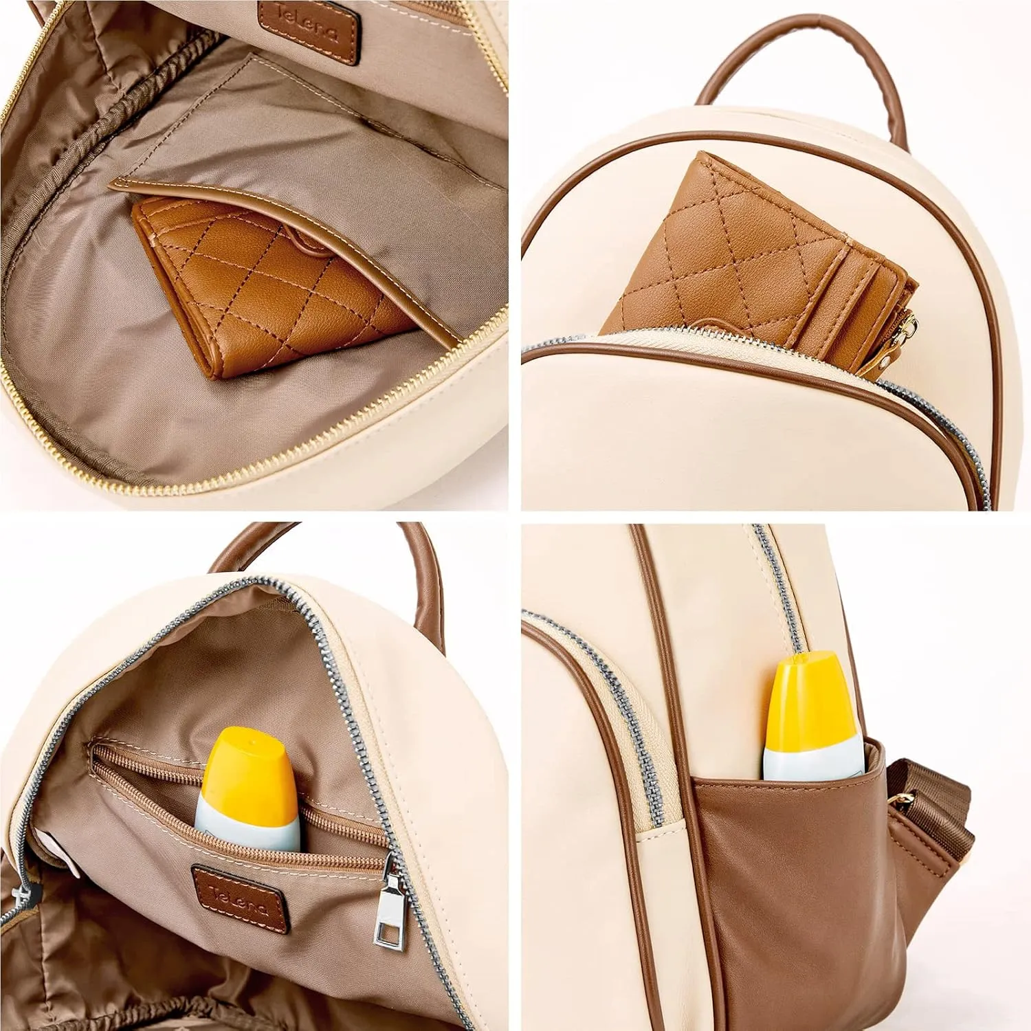 Telena Small Backpack Purse for Women Girls Cute Mini Leather Backpack Travel Shoulder Bags