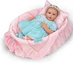 The Ashton-Drake Galleries Charlotte Baby Doll, 20 inches, Limited Edition by Linda Murray, with Basket and Accessories